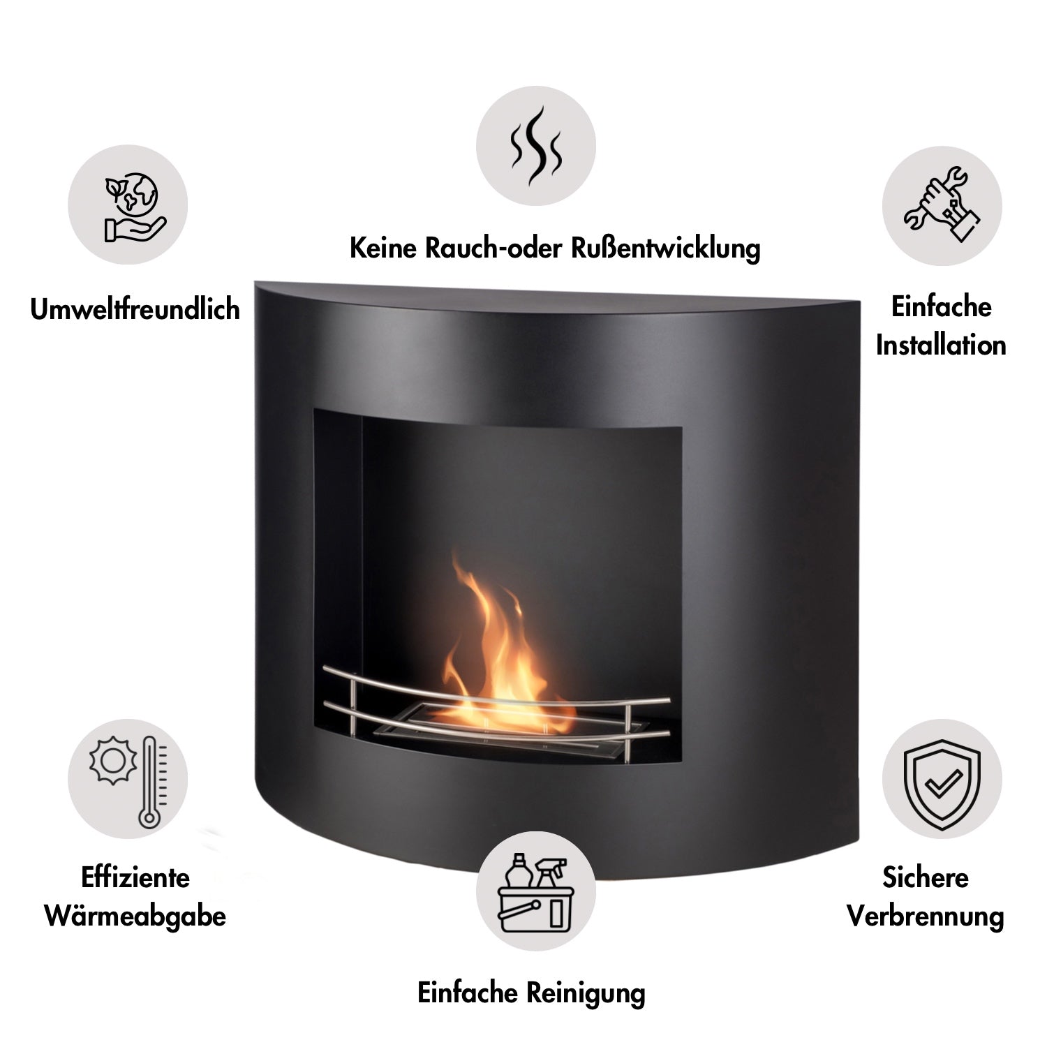 Ethanol Kamin | Wandkamin AGIR | Bioethanol Kamin | Feuerstelle LILI Home&Garden