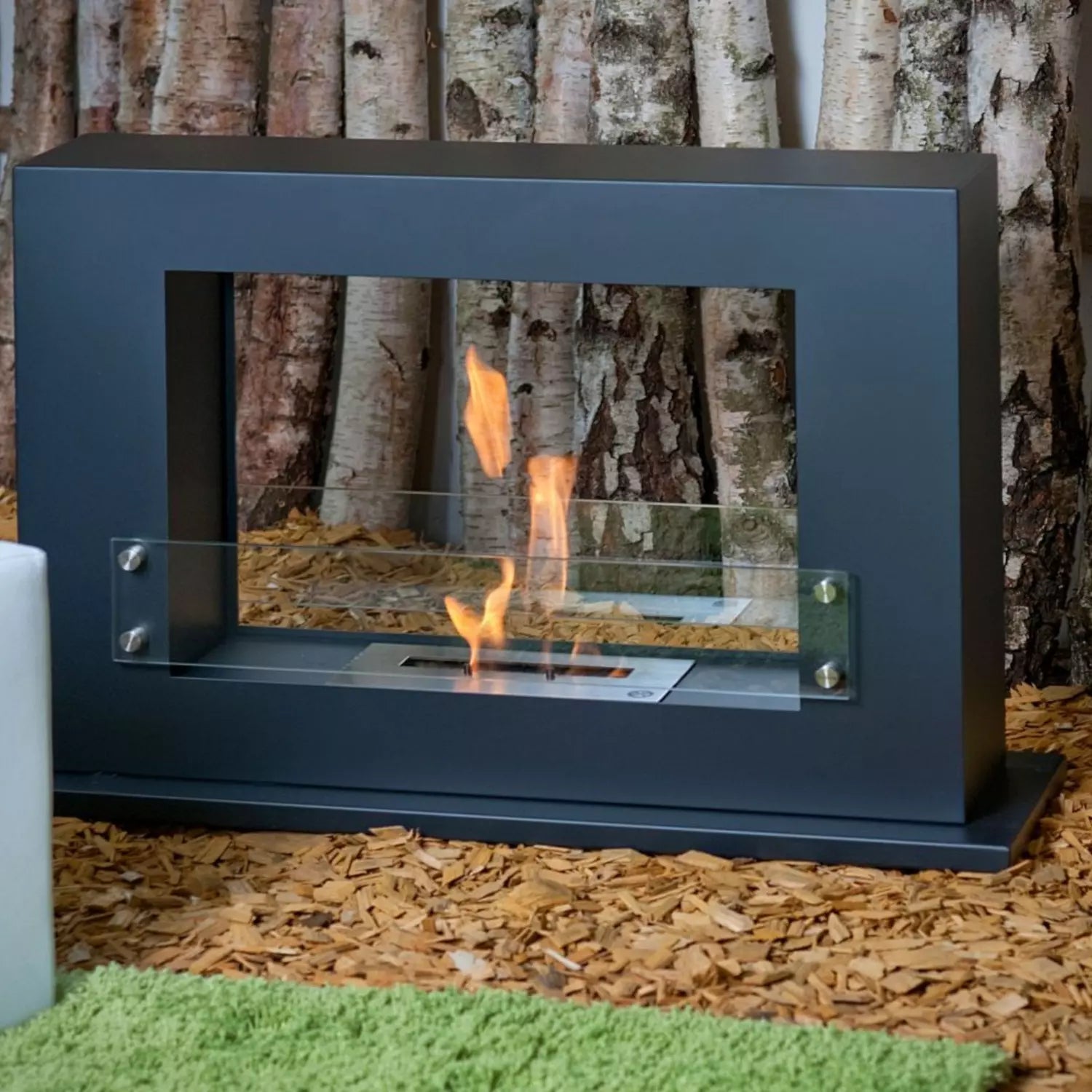 Ethanol Kamin | Bodenkamin TEINE | Freistehender Bioethanol Kamin | Standkamin LILI Home&Garden