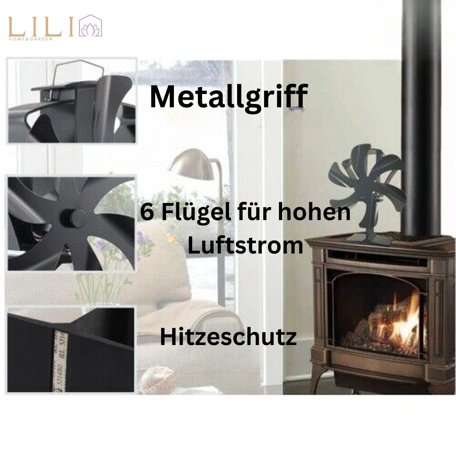 Kamin-Ventilator | Ofen Ventilator für effiziente Wärmeverteilung | Energiesparende Nutzung