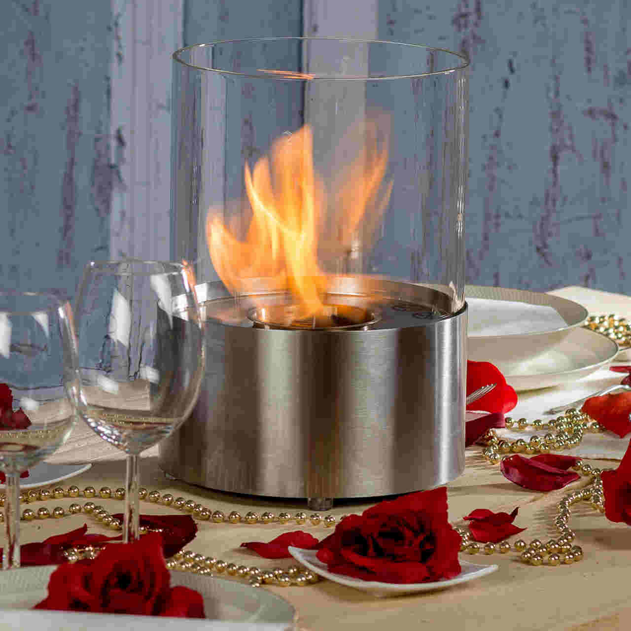 Ethanol Kamin | Tischkamin ATIS | Mobiler Bioethanol Kamin | Tischfeuer LILI Home&Garden